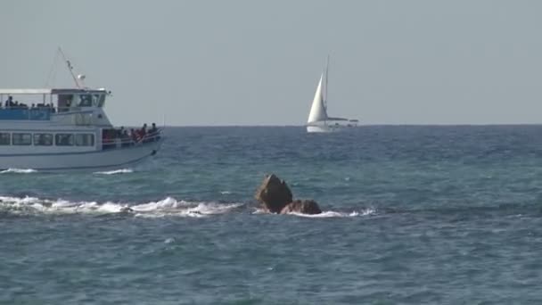 Recifes de Iate vela de Tel Aviv, Jaffa — Vídeo de Stock