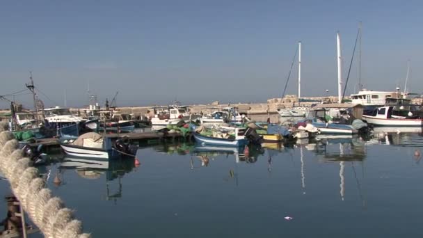 Los arrecifes de yate vela Tel Aviv, Jaffa — Vídeos de Stock