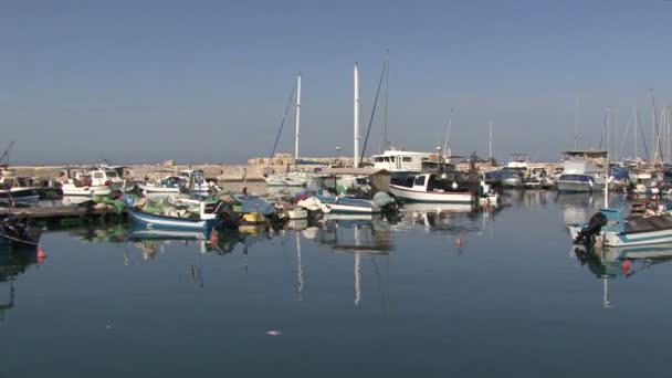 Útesy jachta plavit Tel Avivu, Jaffa — Stock video