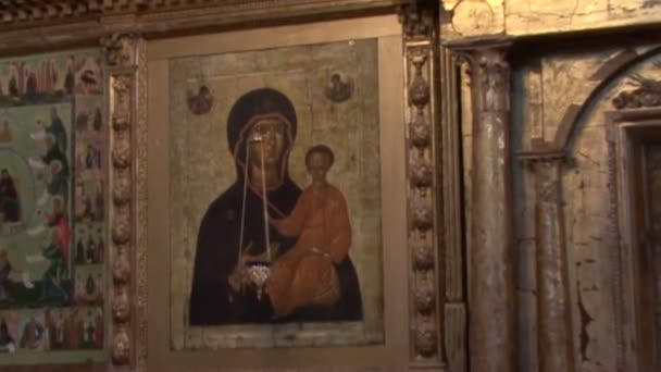 Icon of the Russian Orthodox Church — Stock Video