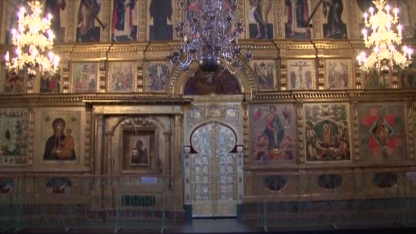 Ícone da Igreja Ortodoxa Russa — Vídeo de Stock