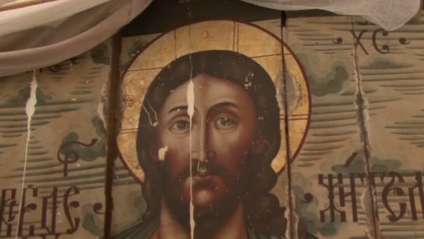 Икона Русской Православной Церкви — стоковое видео