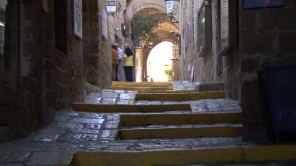 Jaffa. Las calles del casco antiguo — Vídeo de stock