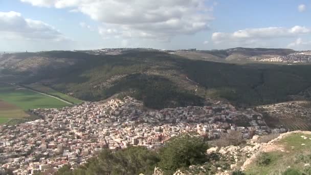 Uitzicht vanaf Mount Tabor. — Stockvideo