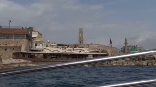 Porto della città vecchia di Acri . — Video Stock