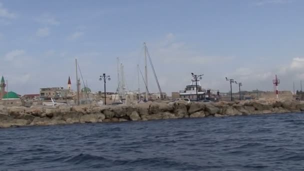 Puerto de la ciudad vieja de Acre . — Vídeos de Stock