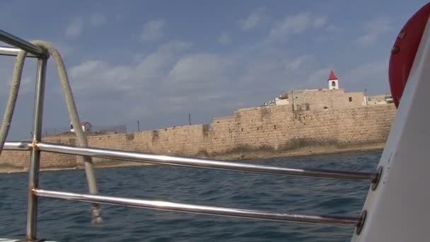 Porto da cidade velha de Acre . — Vídeo de Stock