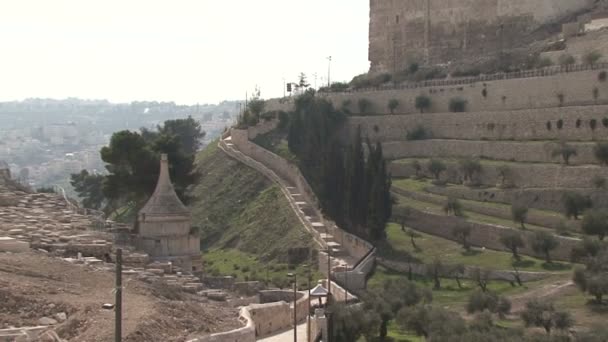 Vale de Kidron. Jerusalém . — Vídeo de Stock