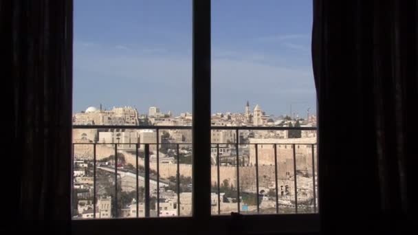 Panorama. Gamla staden. Jerusalem. Israel. — Stockvideo