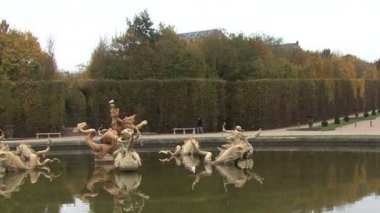 Versal sonbahar sokakta üzerinden kamera taşır