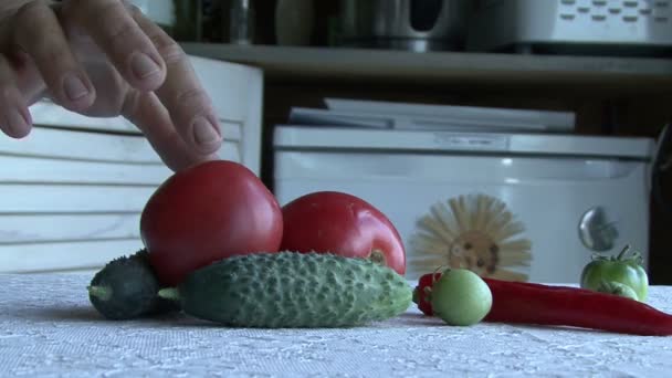 Набор овощей для здорового питания — стоковое видео