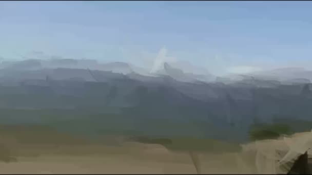 Peinture en direct. Montagne. Kamchatka . — Video