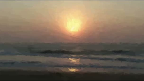 Piękny zachód słońca nad brzegiem Oceanu Indyjskiego — Wideo stockowe