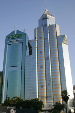 Hong Kong Causeway Körfezi 'nin gökdelenleri.