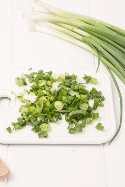 Cebollas verdes picadas — Foto de Stock