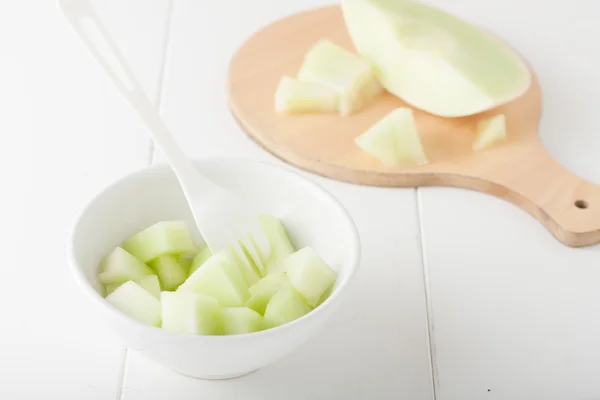 Chopped honeydew melon — Stock Photo, Image