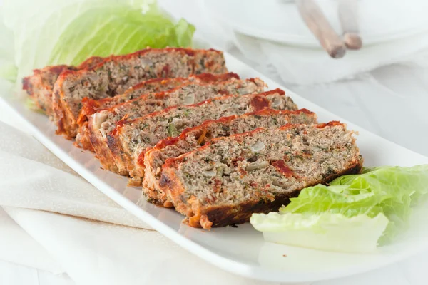 Pastel de carne de pavo en rodajas — Foto de Stock