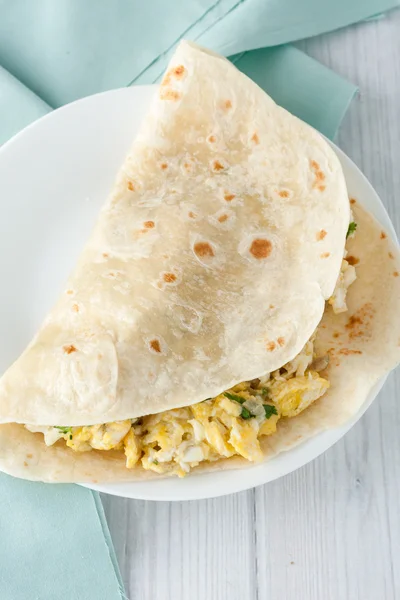 Breakfast egg burrito — Stock Photo, Image