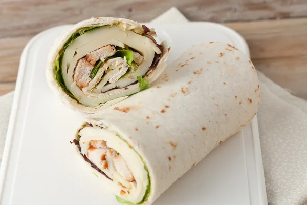 Sandwich wrap or tortilla — Stock Photo, Image