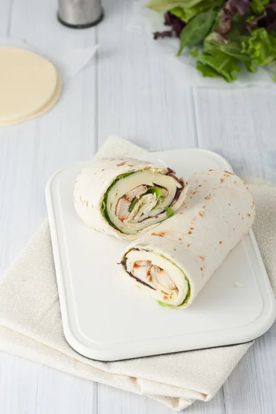 Sandwich wrap or tortilla — Stock Photo, Image