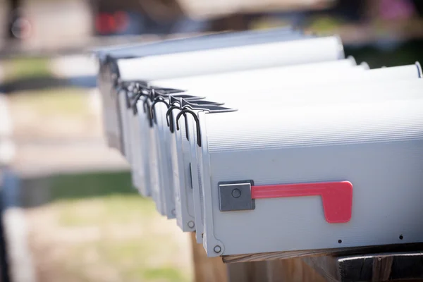 Close up of several mailboxes — Stock Photo, Image