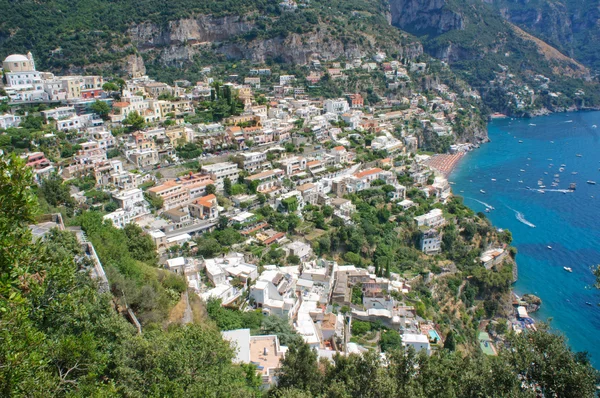 Panorama wybrzeża Positano — Zdjęcie stockowe