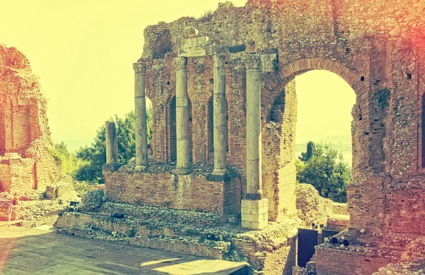 Yunan Tiyatrosu Taormina Sicilya Talya — Stok fotoğraf