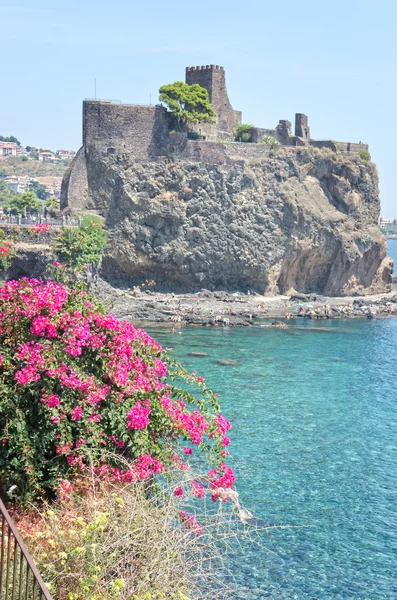Норман Замок Селі Ачі Кастелло Сицилія Італія Ліцензійні Стокові Фото