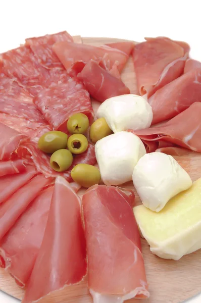 Mix  italian style with prosciutto and mozzarella — Stock Photo, Image