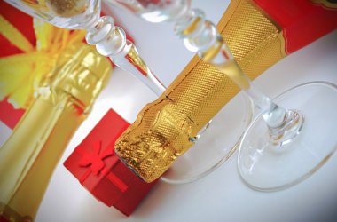 Yeni yıl partisi için Champaign