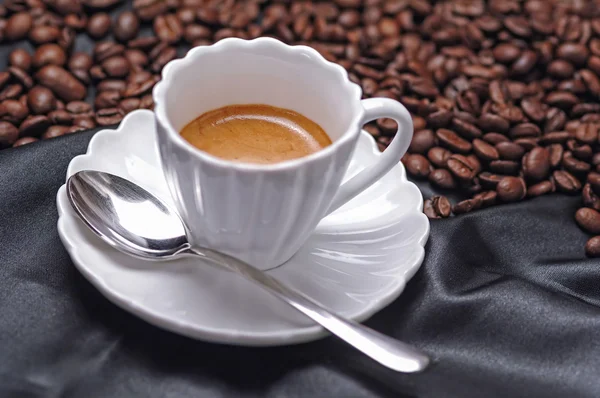 Italian coffee in a white cup — Stock Photo, Image