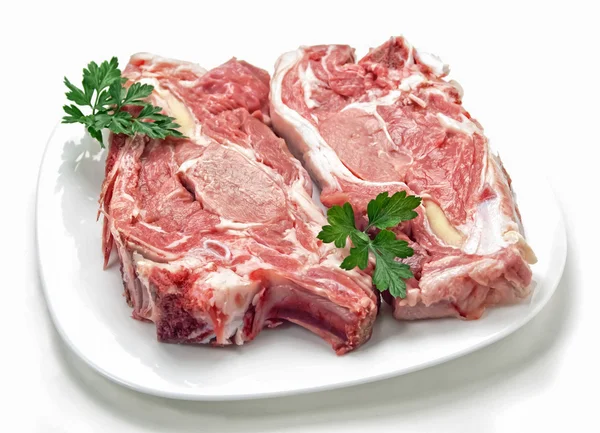 Steaks auf Teller — Stockfoto