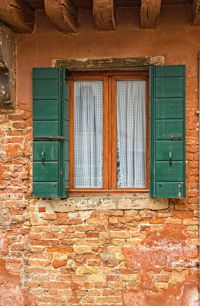 Traditional window in a mediterranean alley