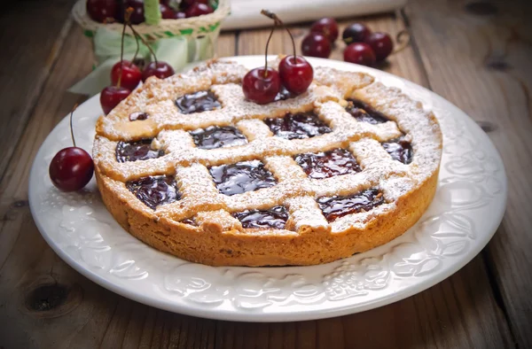 Kersen crostata taart — Stockfoto