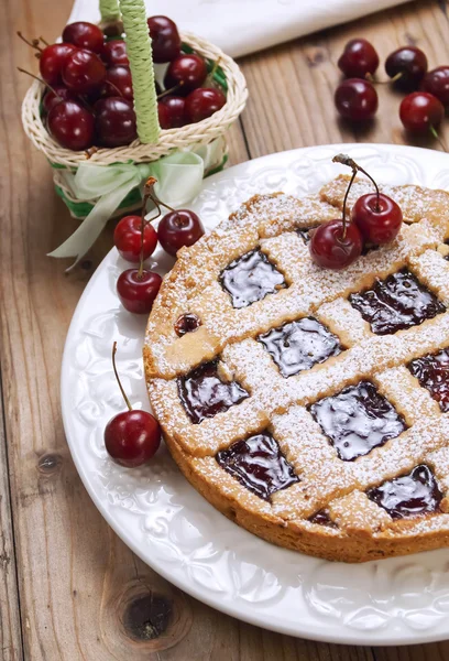 樱桃 crostata 馅饼 — 图库照片