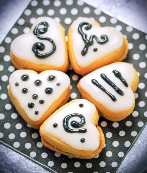 Biscotti a forma di cuore — Foto Stock