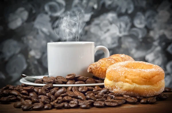 Breakfast  with espresso coffee — Stock Photo, Image