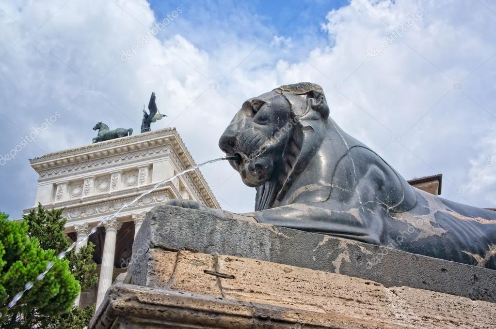 Egyptian lion statue Rome Italy — Stock Photo © aizram18 81064256