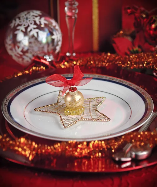 Decorated Christmas Dinner Table — Stock Photo, Image