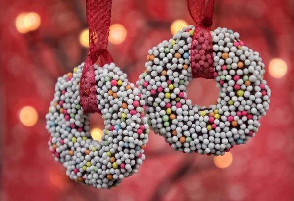 Primer plano de las galletas redondas de Navidad —  Fotos de Stock