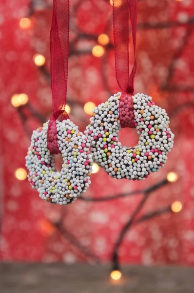 Nahaufnahme von runden Weihnachtsplätzchen — Stockfoto