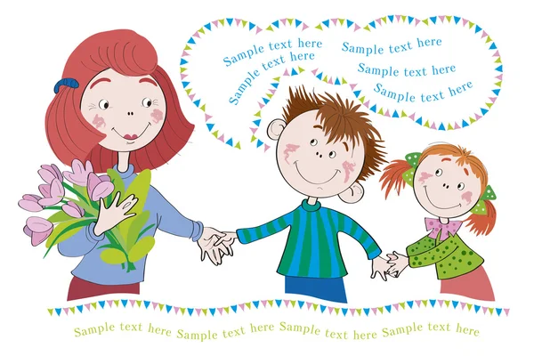 Kutlama için anne, öğretmenler.