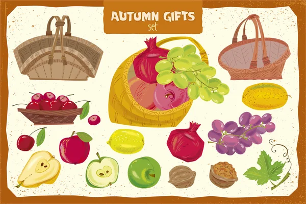 Regalos de otoño. Dibujos animados ilustración Vectores De Stock Sin Royalties Gratis