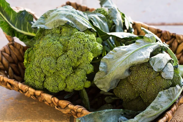 Brokoli hijau dalam keranjang — Stok Foto