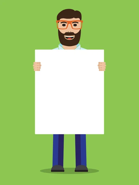 Man with placard — Stock Vector