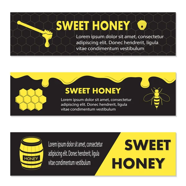 Honey banner for exhibitions, posters and other — Stock Vector