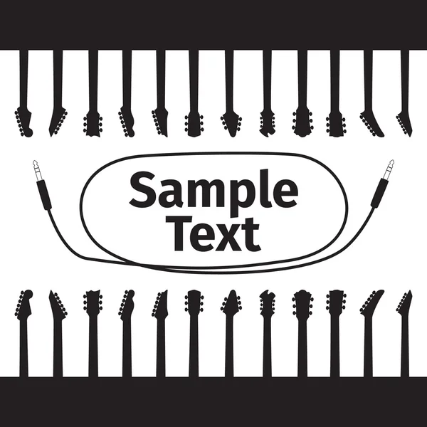 ギターのネック シルエット広告カード — ストックベクタ