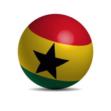 Gana bayrağı bir 3d top