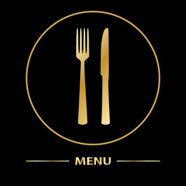 Menü kartı çatal ve bıçak