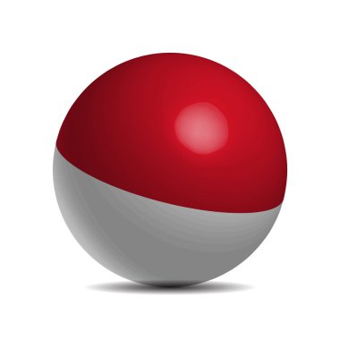 Endonezya bayrağı bir 3d top